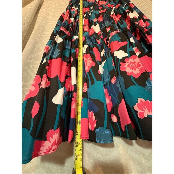 Kate Spade New York Floral Tiered Midi Skirt Colorful Flowers Size L - Picture 10 of 10